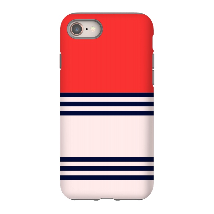 iPhone 8 StrongFit Red Retro Stripes by TMSarts