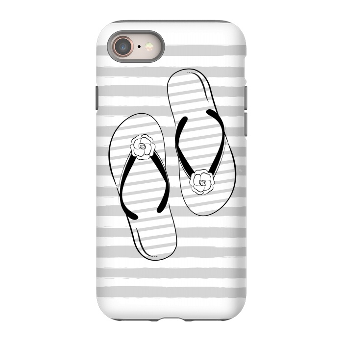 iPhone 8 StrongFit Stylish striped flip flops by Martina
