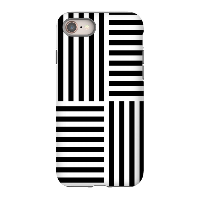 iPhone 8 StrongFit Geo Black Stripes by TMSarts