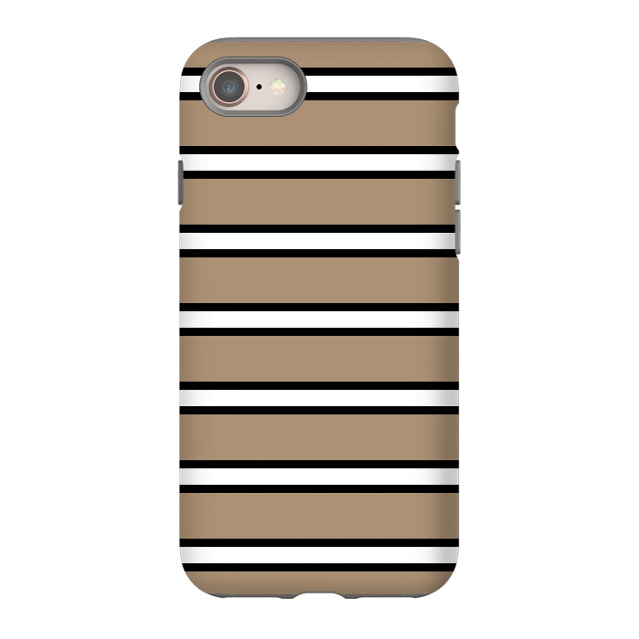 iPhone 8 StrongFit Khaki Contrast Stripes by TMSarts