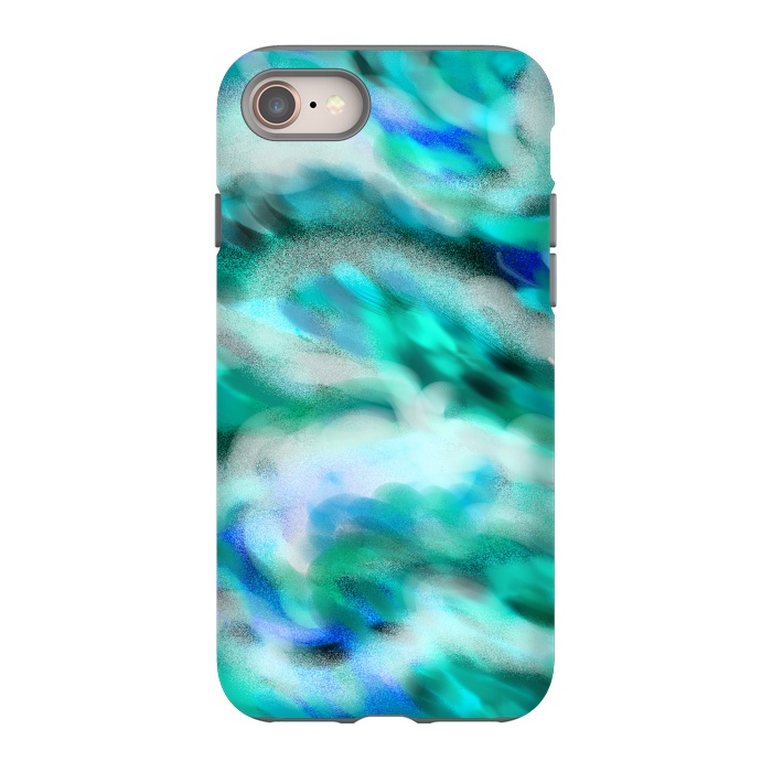iPhone 8 StrongFit Waves blue abstract art painting phone case by Josie