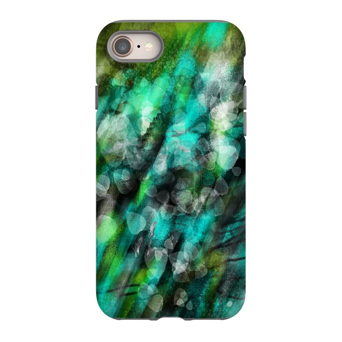 iPhone 8 StrongFit Blue green textured abstract digital art by Josie