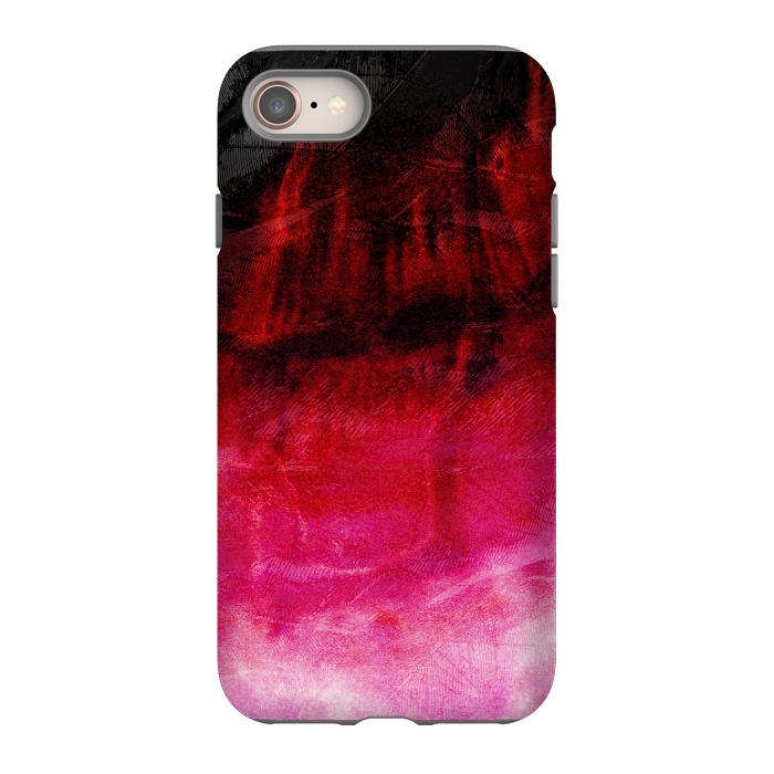iPhone 8 StrongFit Red pink paint strokes abstract phonecase by Josie