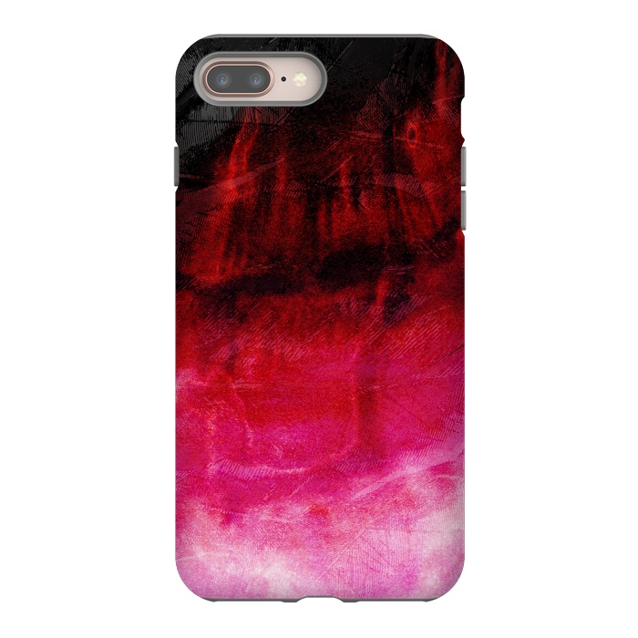 iPhone 8 plus StrongFit Red pink paint strokes abstract phonecase by Josie