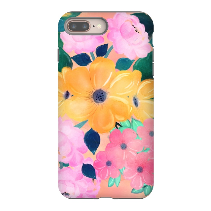iPhone 8 plus StrongFit Cute Colorful Romantic Watercolor Flowers  by InovArts
