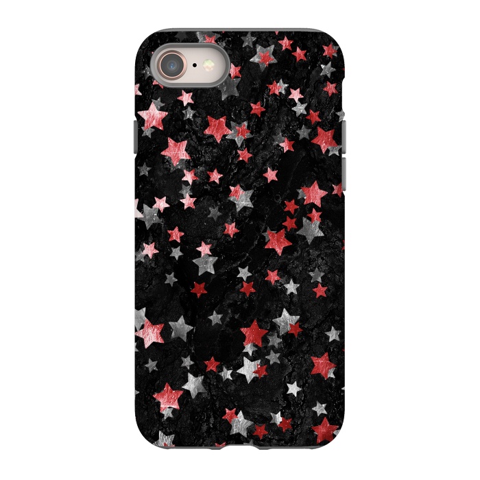 iPhone 8 StrongFit Silver Copper stars on marble sky by Oana 