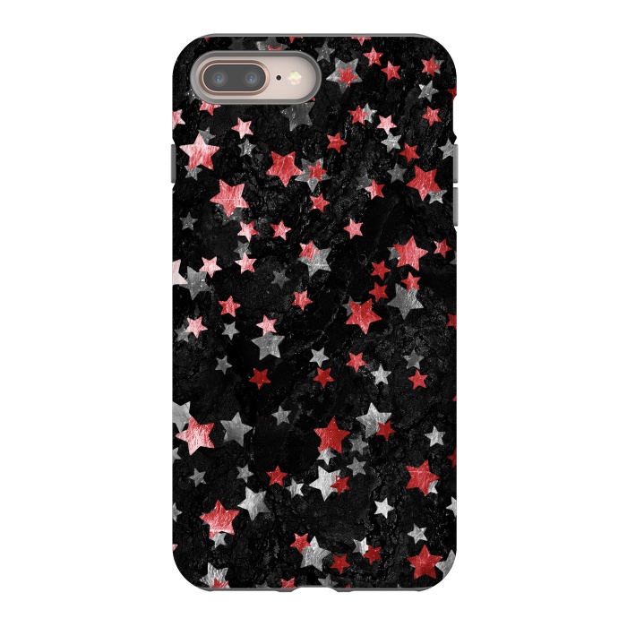 iPhone 8 plus StrongFit Silver Copper stars on marble sky by Oana 
