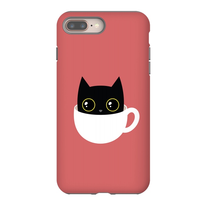 iPhone 8 plus StrongFit Coffee cat by Laura Nagel