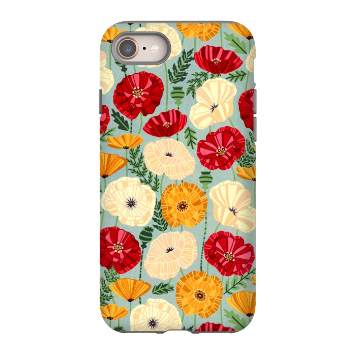 iPhone 8 StrongFit Textured Poppies  by Tigatiga