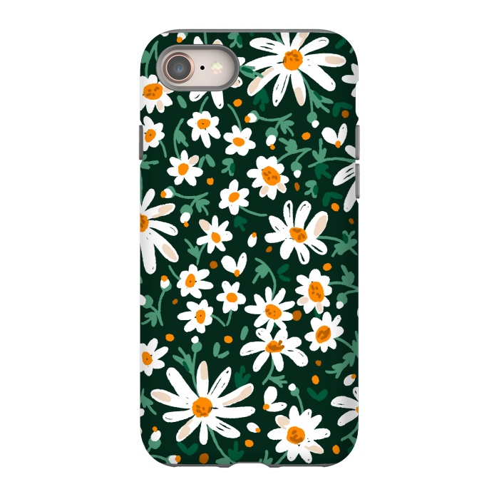iPhone 8 StrongFit WHITE FLORAL PRINT 2  by MALLIKA