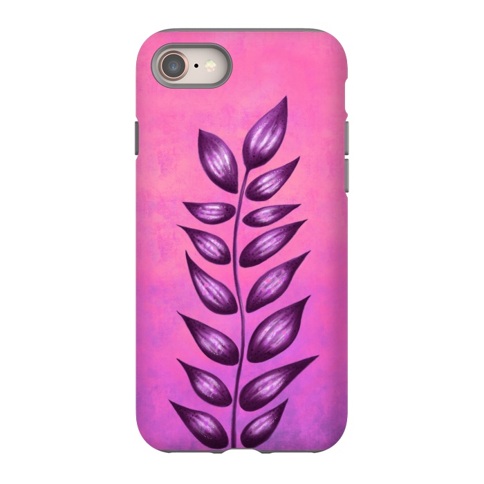 iPhone 8 StrongFit Abstract Plant Surreal Botanical Art In Pink And Purple by Boriana Giormova