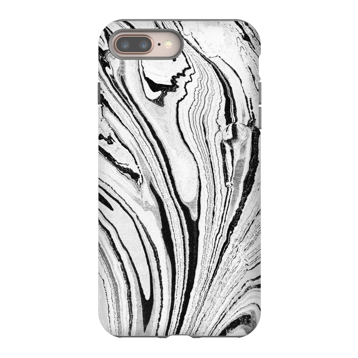 iPhone 8 plus StrongFit Minimal painted marble stripes by Oana 
