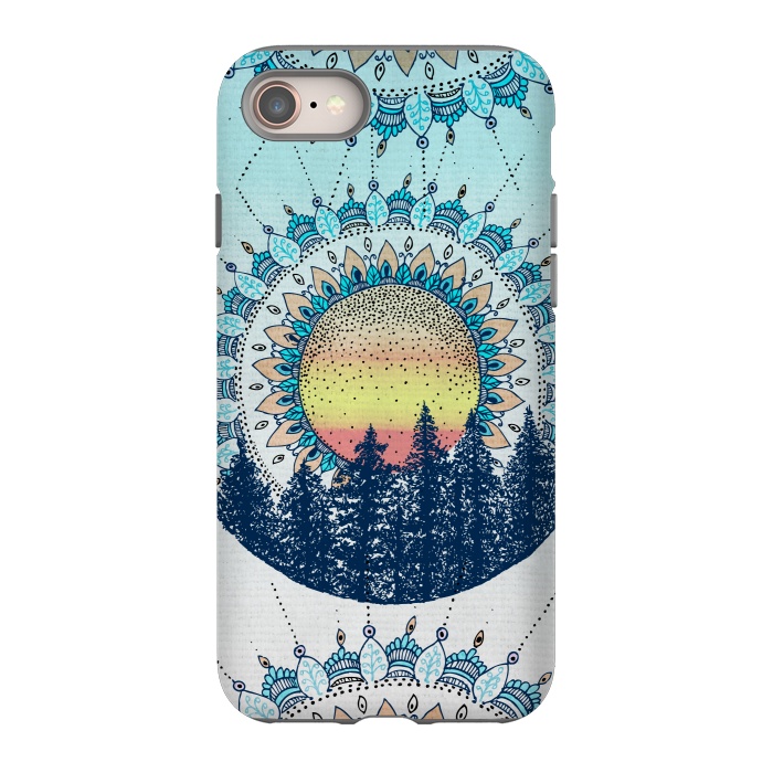 iPhone 8 StrongFit Sunrise Mandala Forest by Rose Halsey