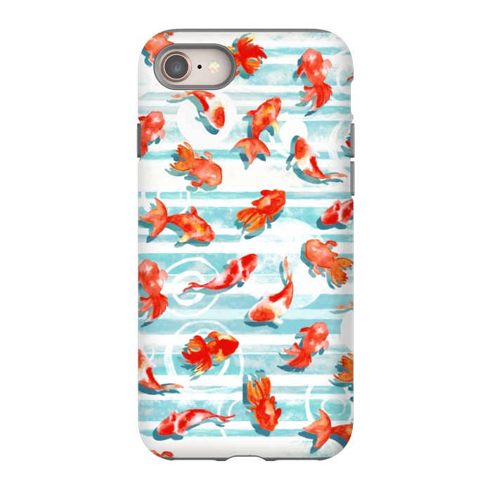 iPhone 8 StrongFit Watercolor Goldfish  by Tigatiga