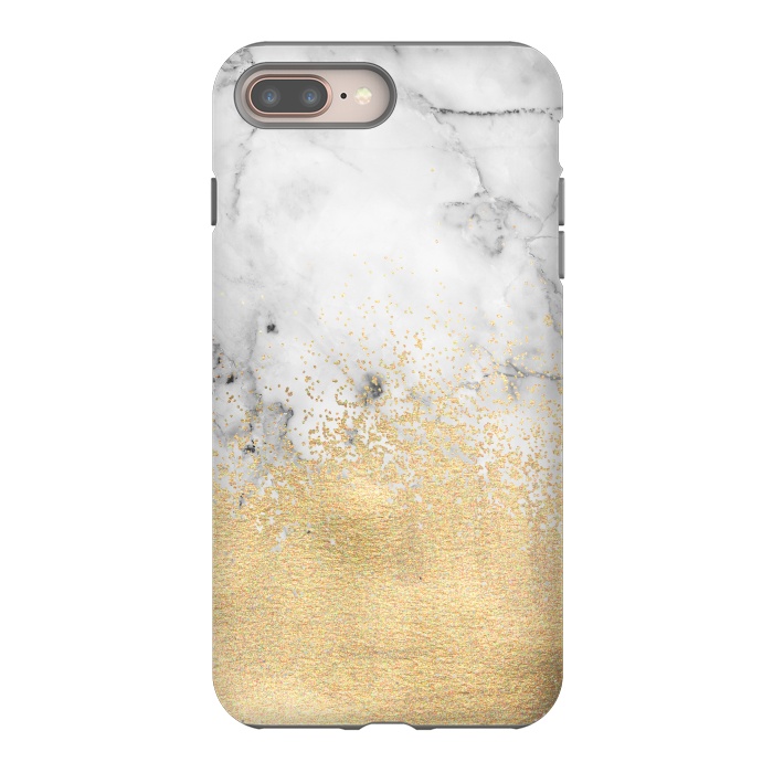 iPhone 8 plus StrongFit Gold Dust on Marble by Tangerine-Tane