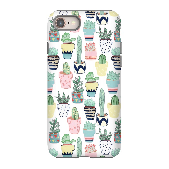 iPhone 8 StrongFit Cute Cacti in Pots by Tangerine-Tane