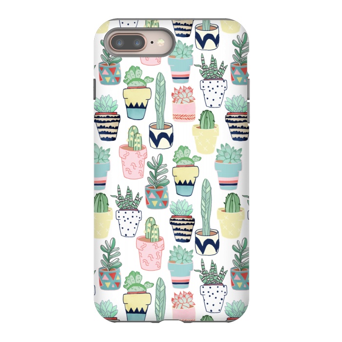 iPhone 8 plus StrongFit Cute Cacti in Pots by Tangerine-Tane