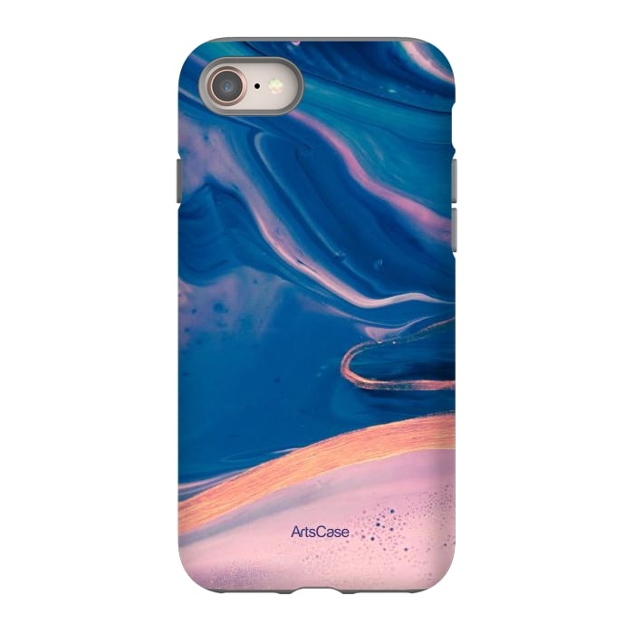 iPhone 8 StrongFit Acrylic Paint Abstract Marbling by ArtsCase
