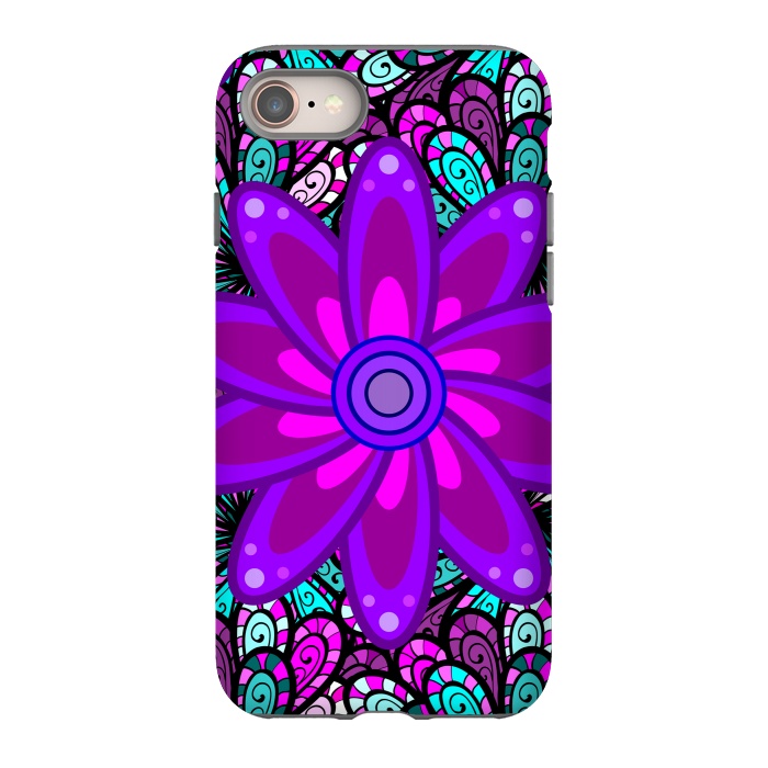 iPhone 8 StrongFit Mandala in Purple and Aquamarine by ArtsCase