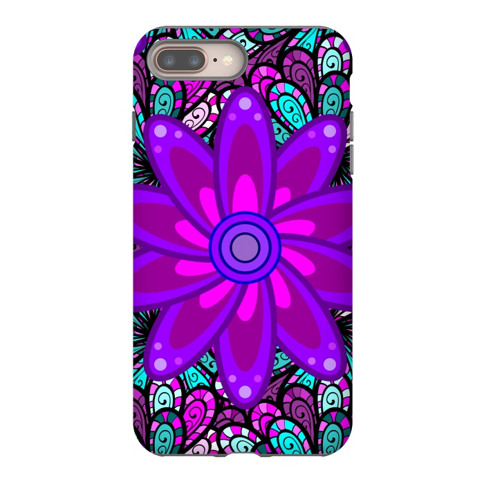 iPhone 8 plus StrongFit Mandala in Purple and Aquamarine by ArtsCase