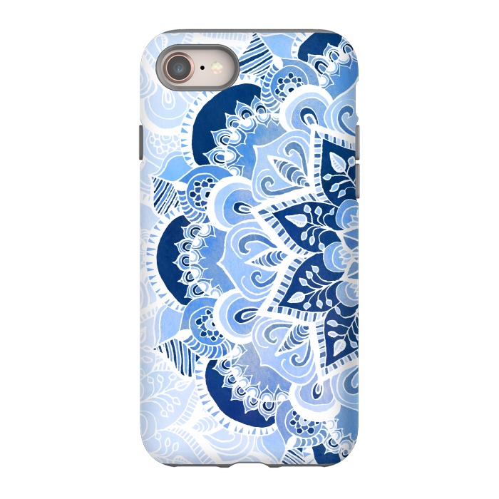 iPhone 8 StrongFit Blue Lace Mandala by Tangerine-Tane