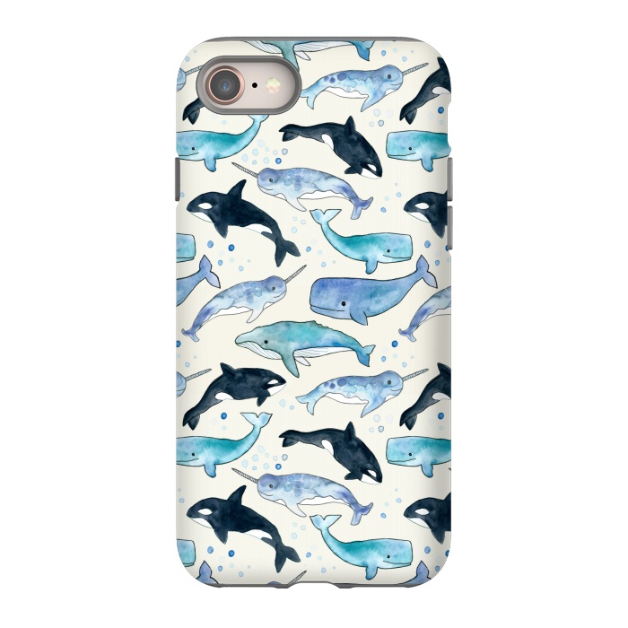 iPhone 8 StrongFit Whales, Orcas & Narwhals by Tangerine-Tane