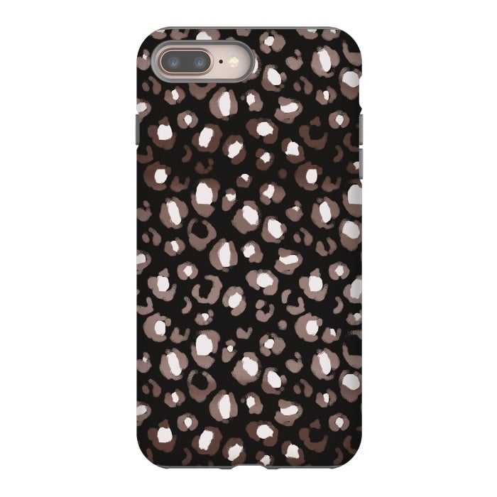 iPhone 8 plus StrongFit Brown leopard spots pattern by Oana 