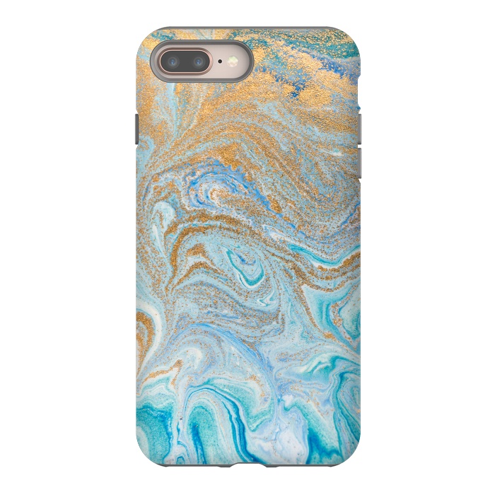 iPhone 8 plus StrongFit Blue Marbling Artwork by ArtsCase