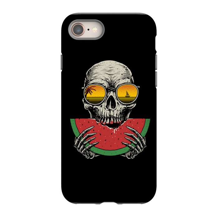iPhone 8 StrongFit Watermelon Skull by Afif Quilimo