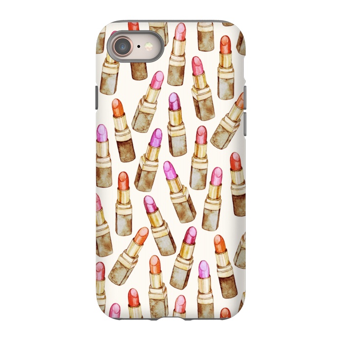 iPhone 8 StrongFit Lots of Little Golden Lipsticks by Micklyn Le Feuvre