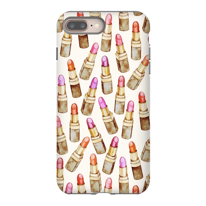 iPhone 8 plus StrongFit Lots of Little Golden Lipsticks by Micklyn Le Feuvre
