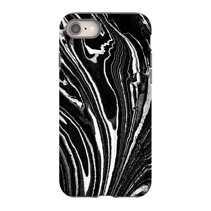 iPhone 8 StrongFit Dark minimal marble stripes art by Oana 