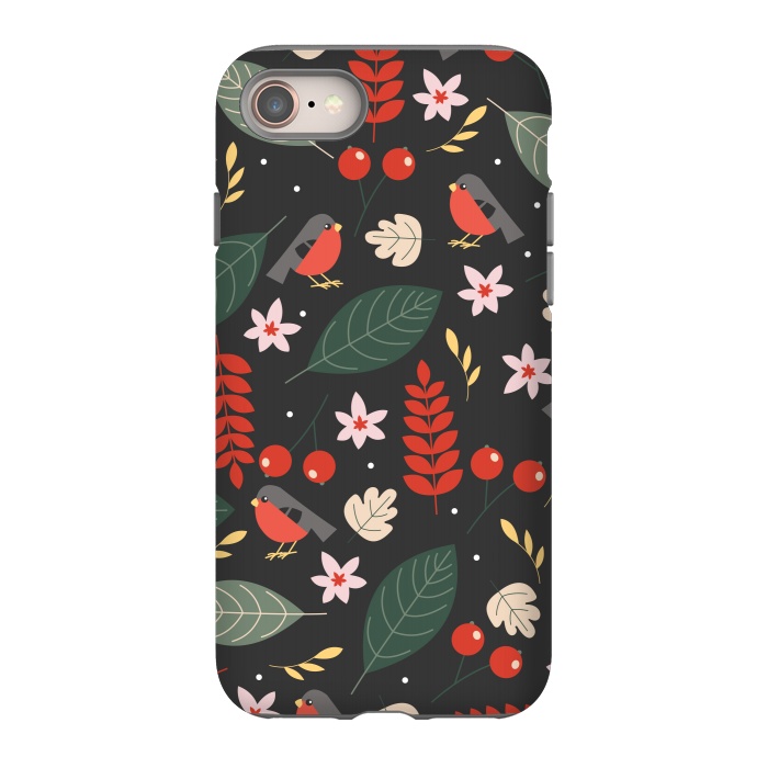 iPhone 8 StrongFit Cute Bullfinches in Christmas by ArtsCase
