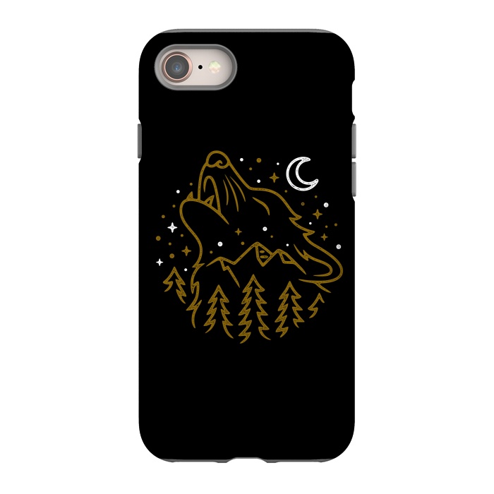 iPhone 8 StrongFit Wolf Howling by Afif Quilimo