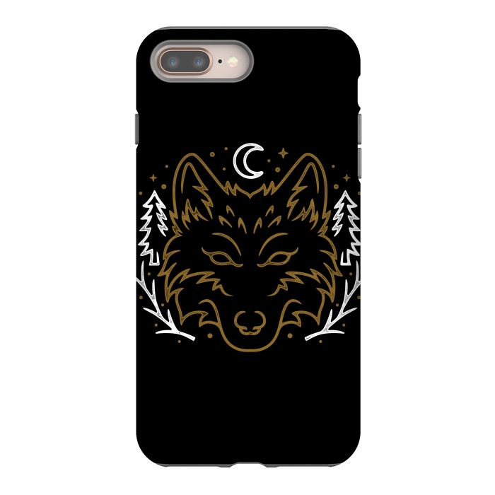 iPhone 8 plus StrongFit Wolf Bench by Afif Quilimo