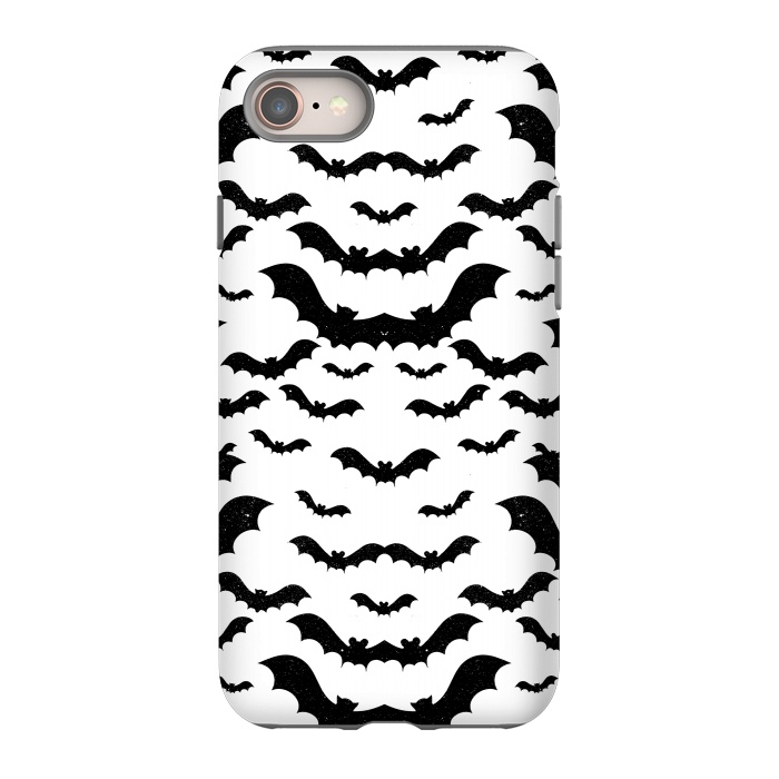 iPhone 8 StrongFit Black star dust flying bats Halloween pattern by Oana 