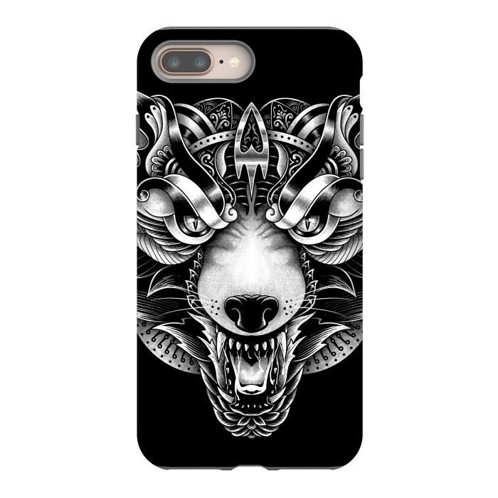 iPhone 8 plus StrongFit Angry Wolf Ornate by Afif Quilimo