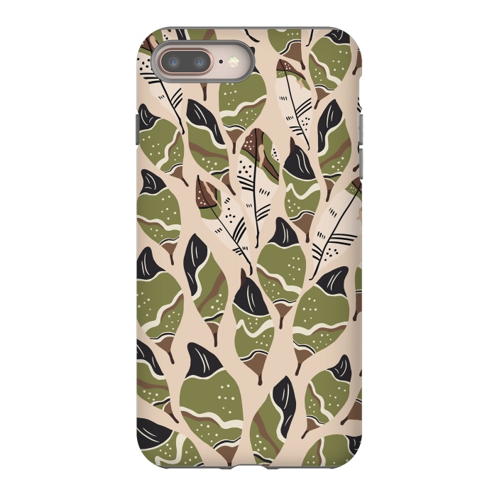 iPhone 8 plus StrongFit Feather bohemian green by Mmartabc
