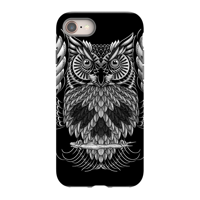 iPhone 8 StrongFit Owl Skull Ornate (Dark) by Afif Quilimo
