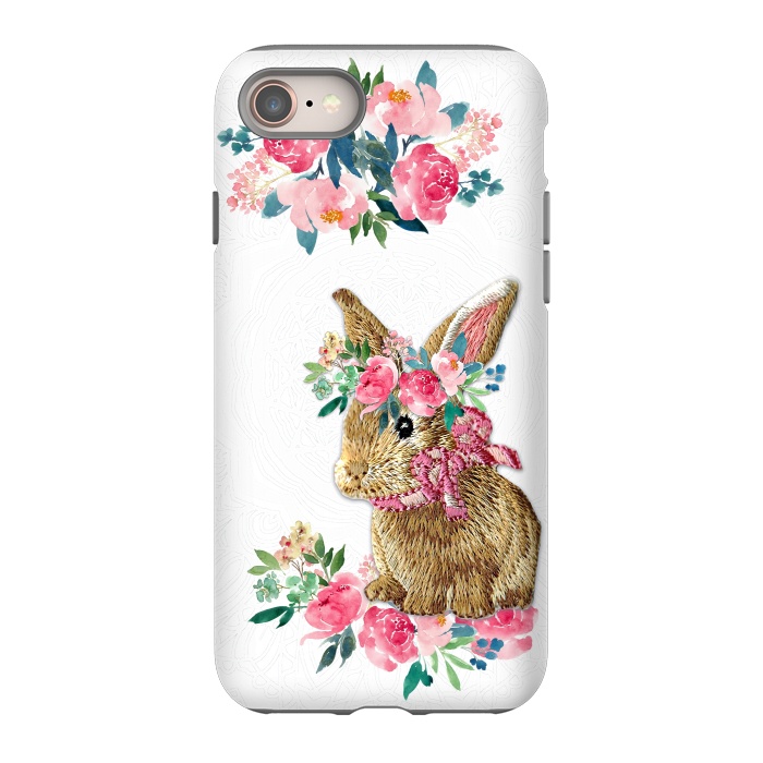 iPhone 8 StrongFit Flower Friends Bunny Lace by Monika Strigel