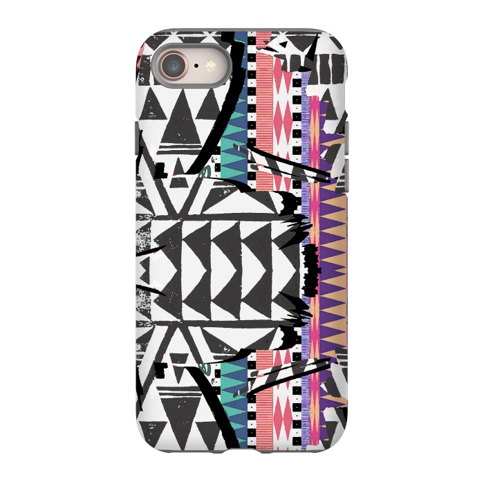 iPhone 8 StrongFit Colourful African inspired ethnic print by Oana 