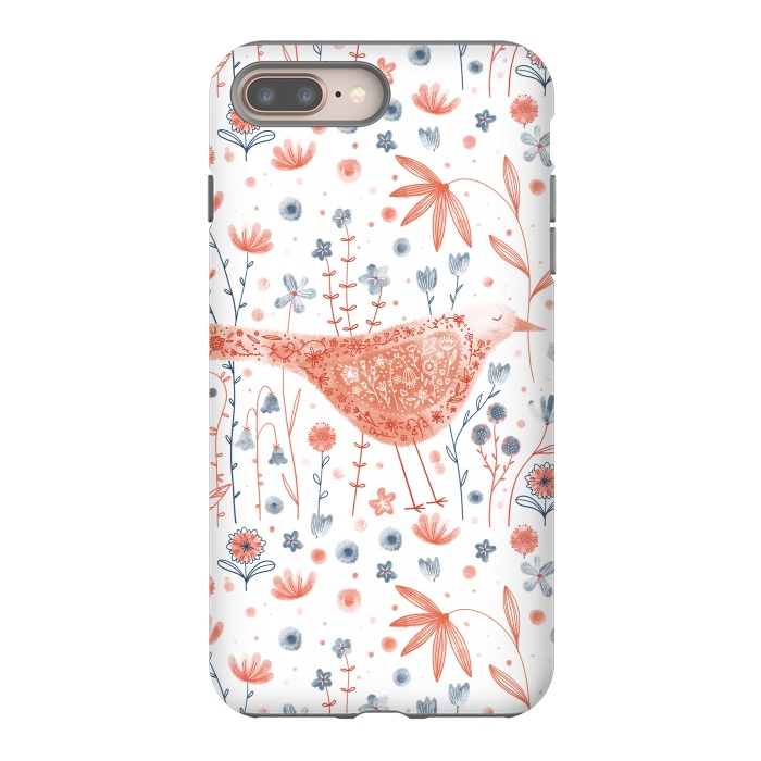 iPhone 8 plus StrongFit Apricot Bird by Nic Squirrell