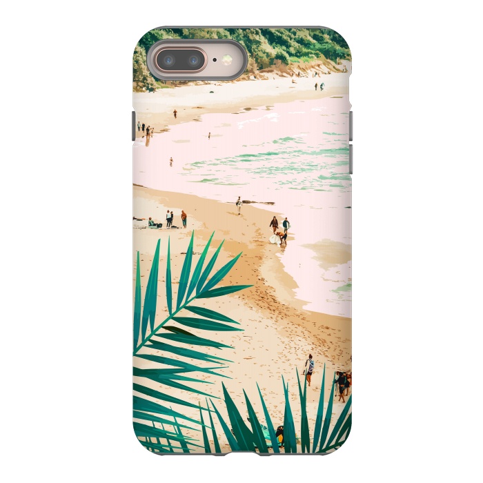 iPhone 8 plus StrongFit Beach Weekend | Pastel Ocean Sea Tropical Travel | Scenic Sand Palm People Boho Vacation by Uma Prabhakar Gokhale