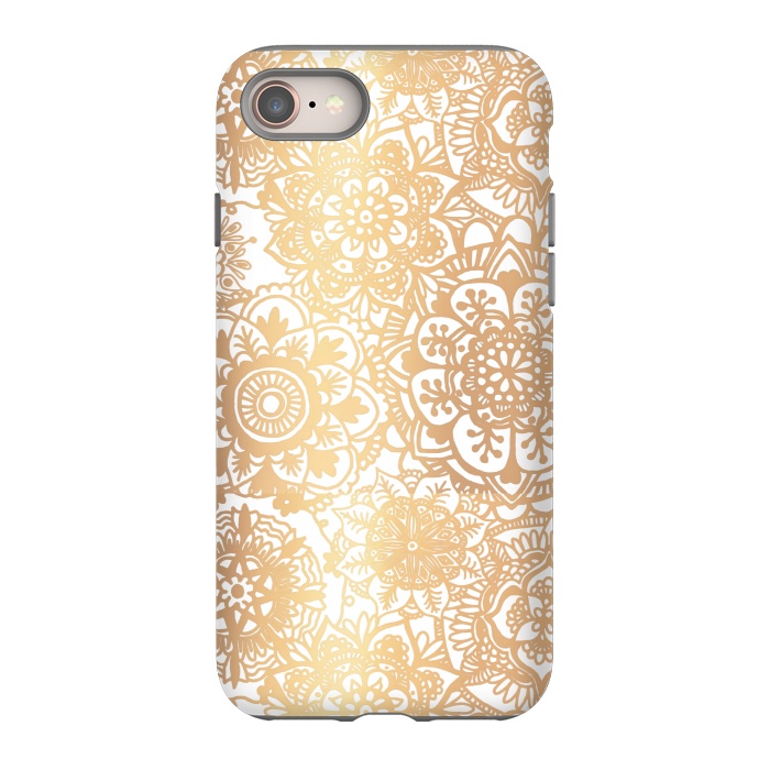 iPhone 8 StrongFit Gold Mandala Pattern by Julie Erin Designs