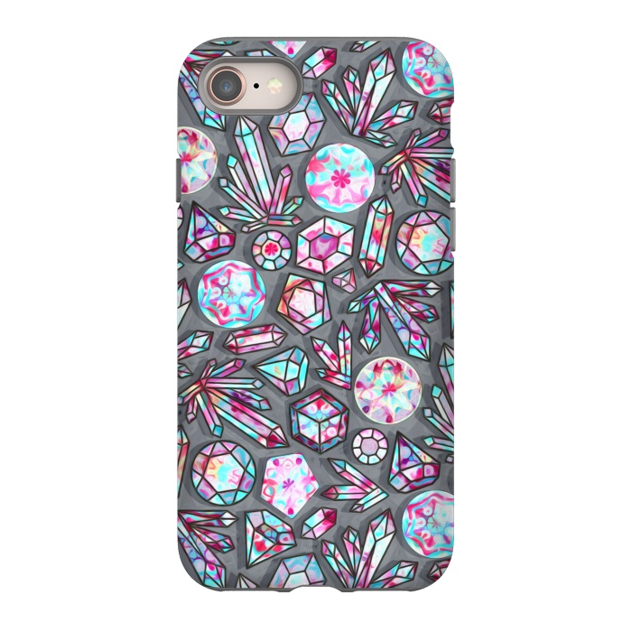 iPhone 8 StrongFit Kaleidoscope Crystals - Grey  by Tigatiga