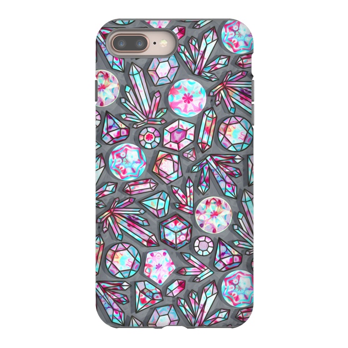 iPhone 8 plus StrongFit Kaleidoscope Crystals - Grey  by Tigatiga