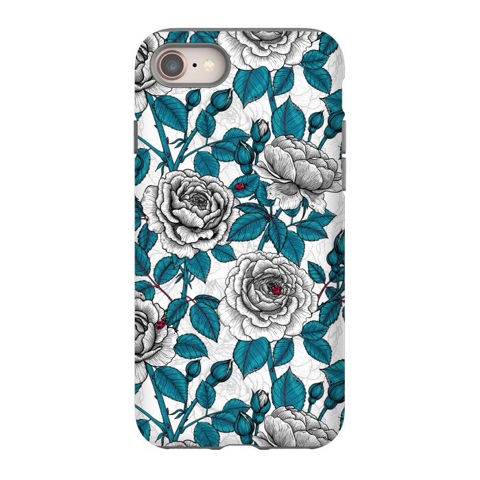 iPhone 8 StrongFit  White roses and ladybugs by Katerina Kirilova