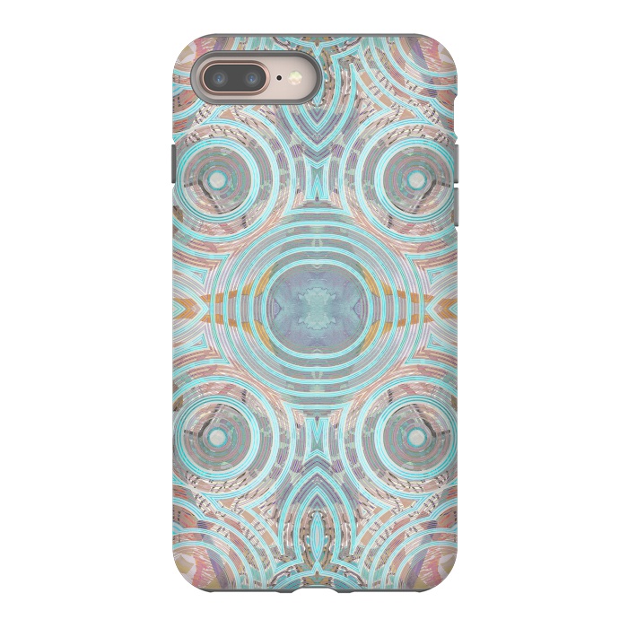 iPhone 8 plus StrongFit Pastel playful African inspired circle sketch pattern by Oana 