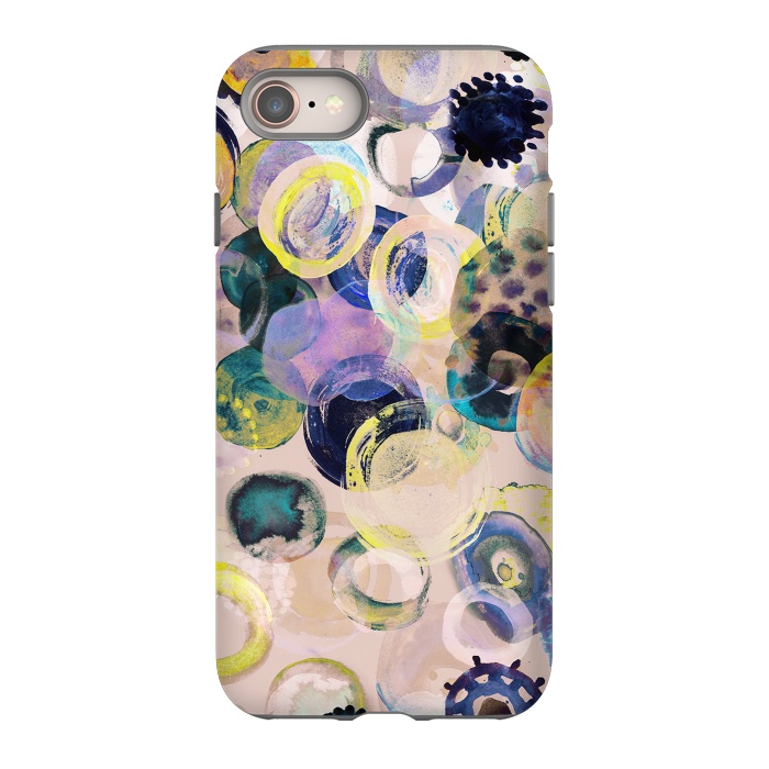 iPhone 8 StrongFit Colorful playful watercolour dots by Oana 