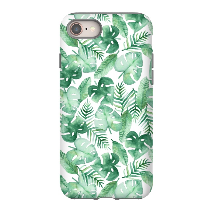 iPhone 8 StrongFit Tropical Jungle on White by Tangerine-Tane